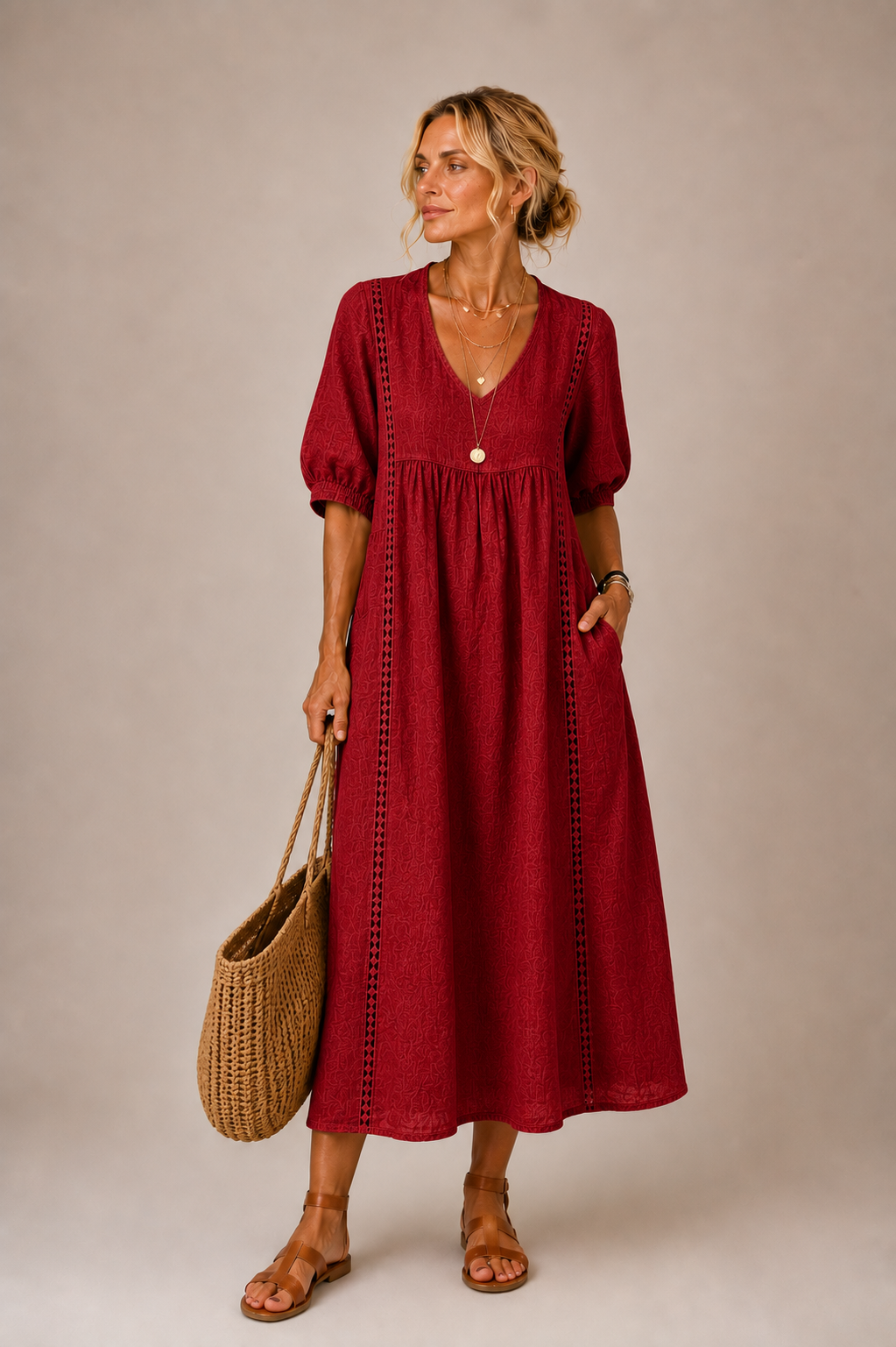 Madelon | Lace Linen Dress